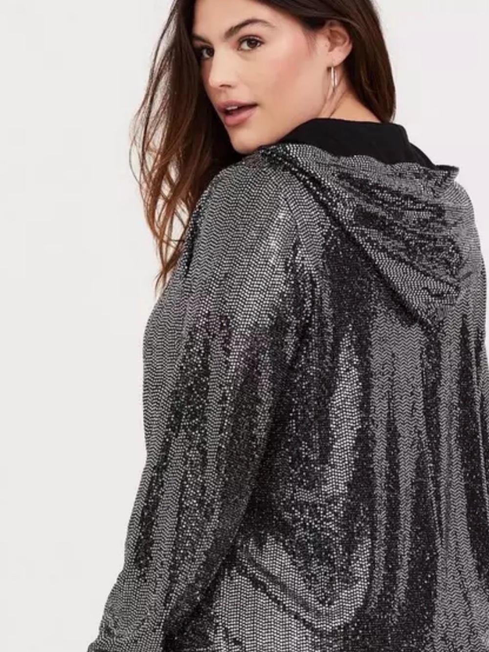 torrid Black Sequin Bomber Jacket - Picture 5 of 9